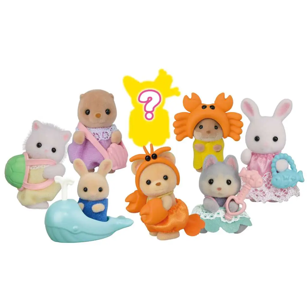 Figurine sylvanian family amici del mare blind box display (16)